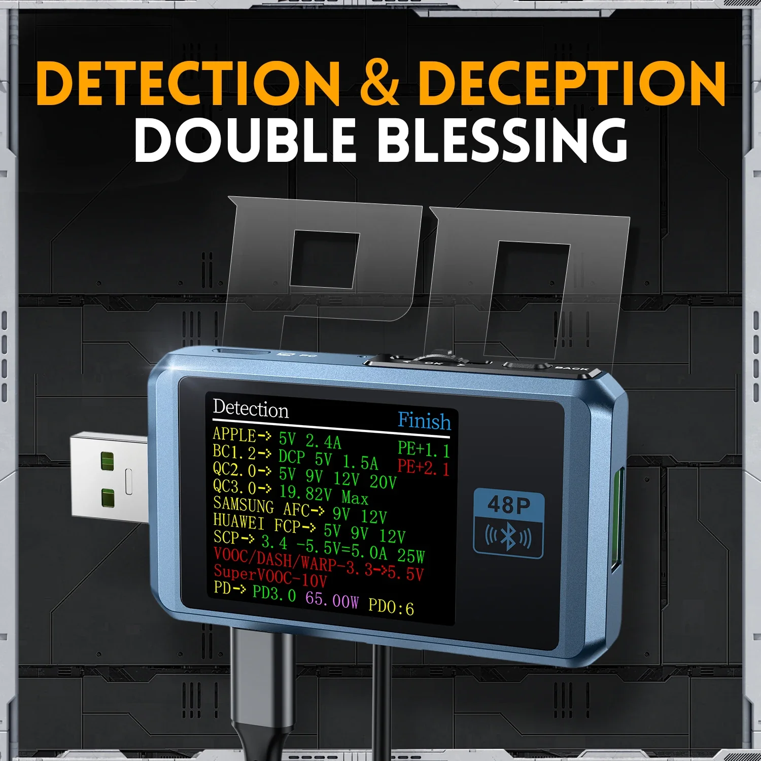 FNIRSI-FNB48P USB Battery Tester Voltmeter Ammeter TYPE-C Fast Charge Detection Trigger Capacity Measurement Ripple Monitor - Image 4
