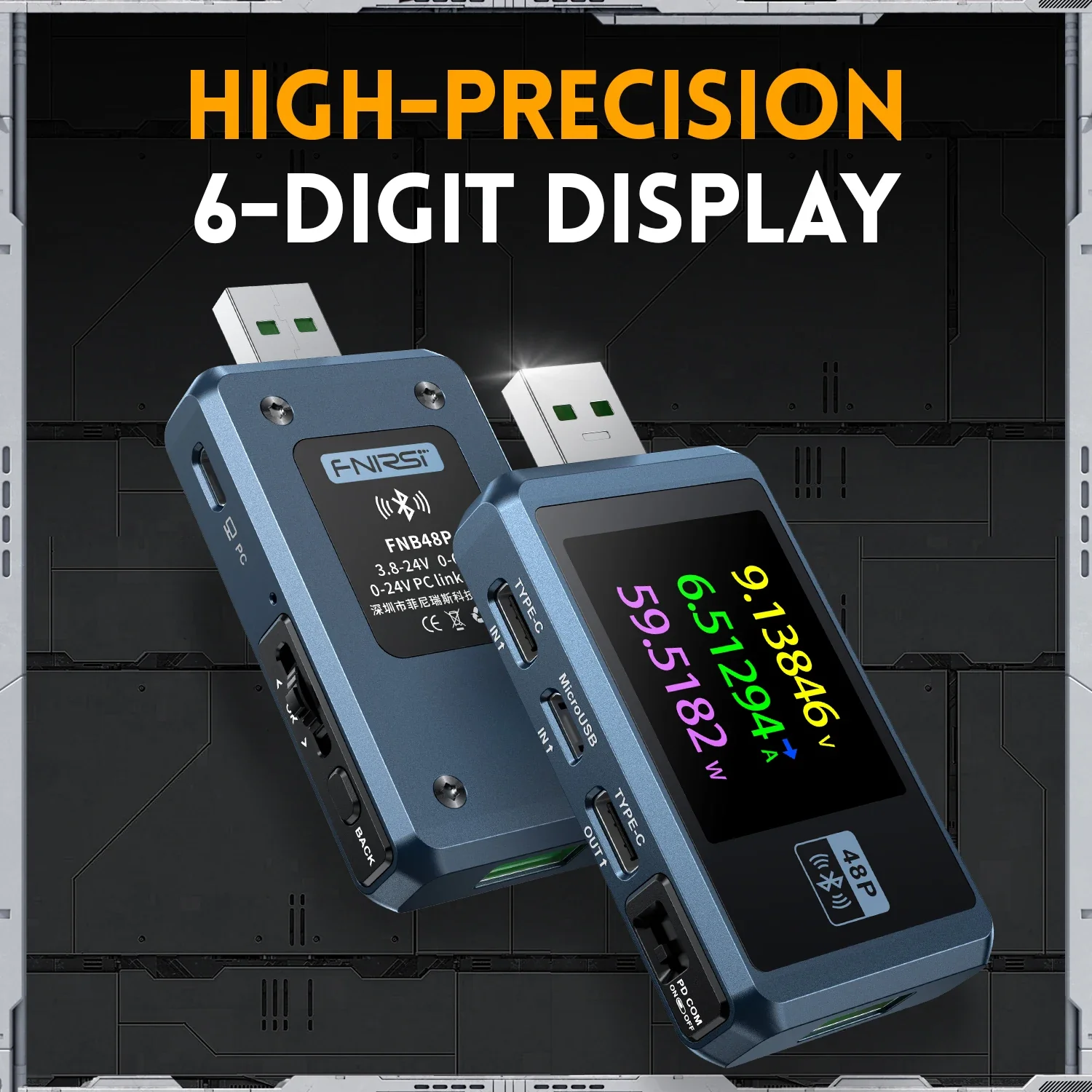 FNIRSI-FNB48P USB Battery Tester Voltmeter Ammeter TYPE-C Fast Charge Detection Trigger Capacity Measurement Ripple Monitor - Image 5