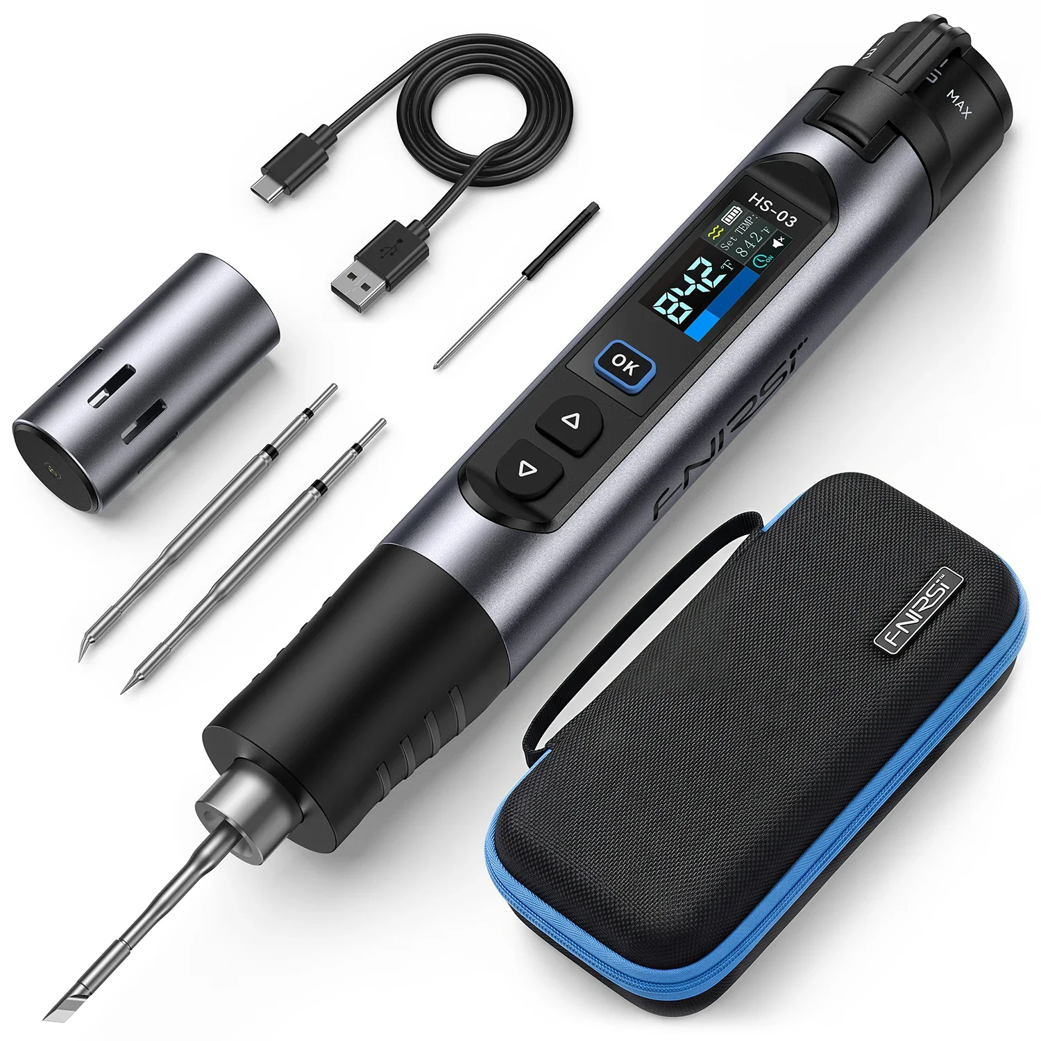 FNIRSI HS-03 Wireless Soldering Iron 10W Rechargeable Portable Soldering Iron 100-450℃ Adjustable Professional Soldering Kit - Image 7