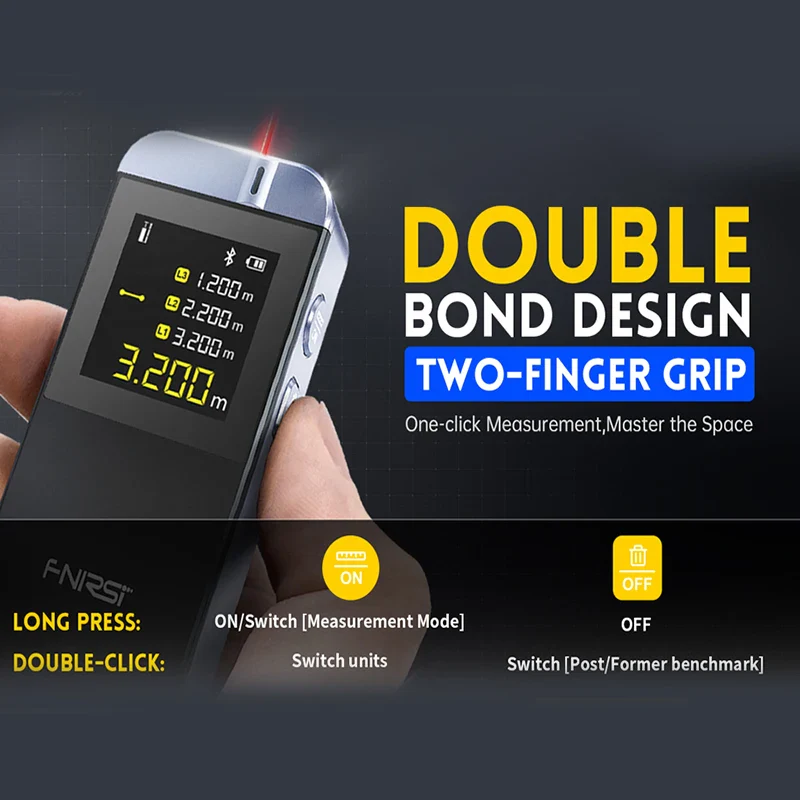 FNIRSI IR40 Smart Laser Rangefinder 40M Laser Tape Measure Digital Distance Meter Metro Laser Digital Accurate APP To Draw - Image 3
