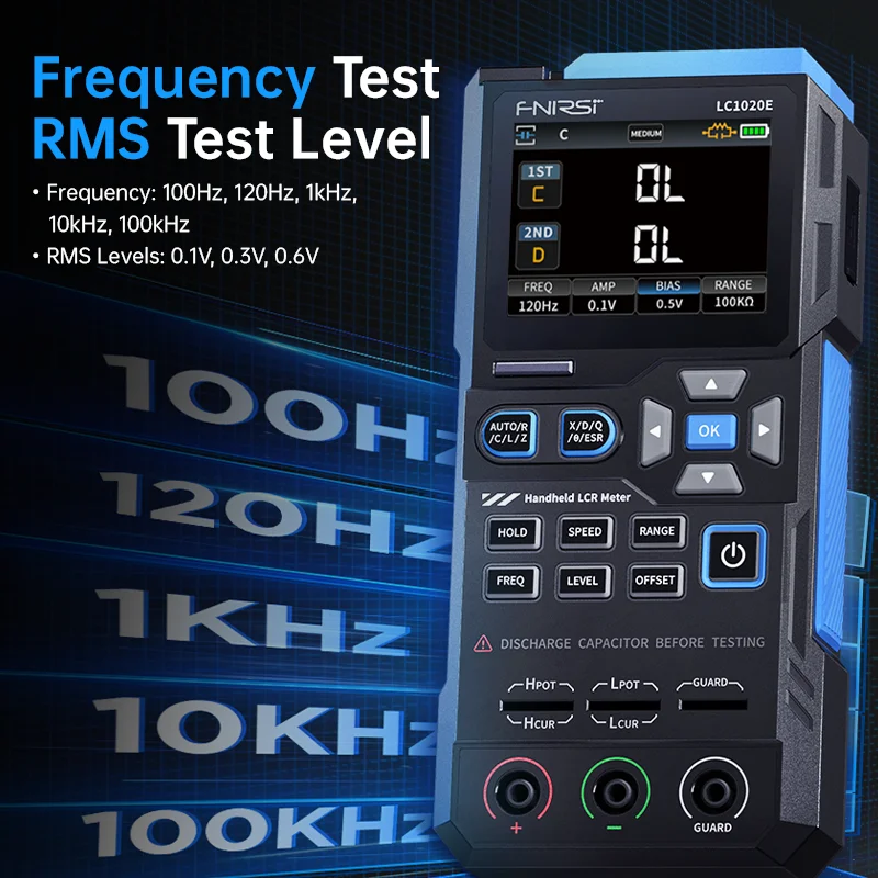FNIRSI LC1020E Handheld Digital Bridge LCR Meter Auto-Ranging Inductance, Capacitance, Resistance Measurement Tool - Image 3