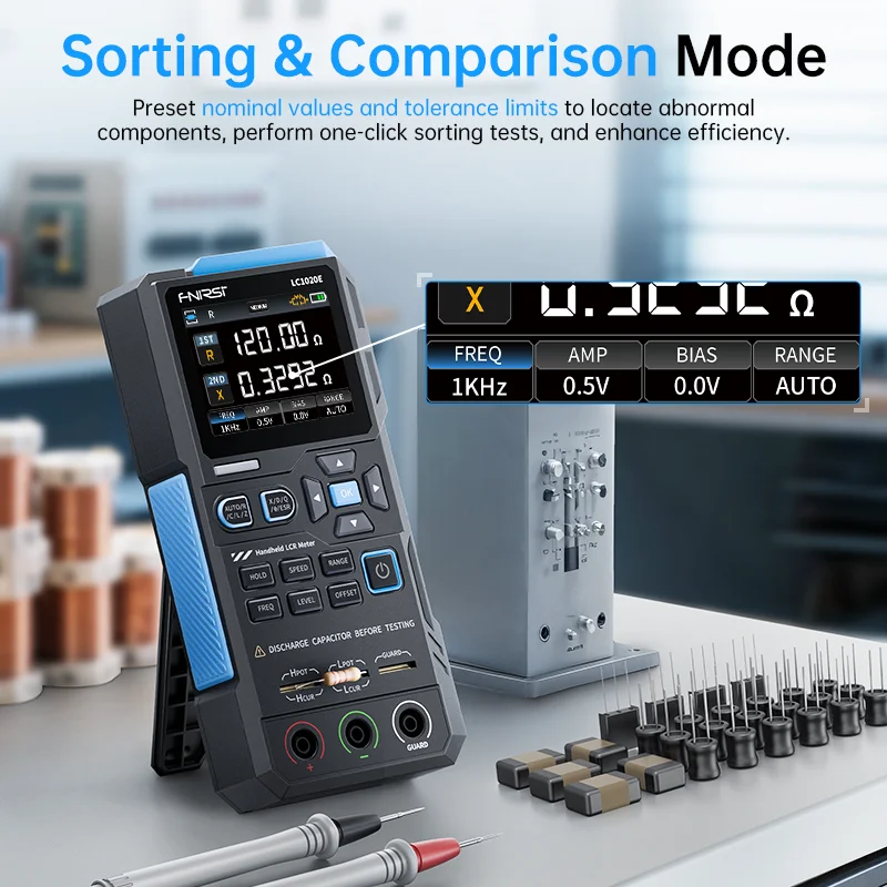 FNIRSI LC1020E Handheld Digital Bridge LCR Meter Auto-Ranging Inductance, Capacitance, Resistance Measurement Tool - Image 4