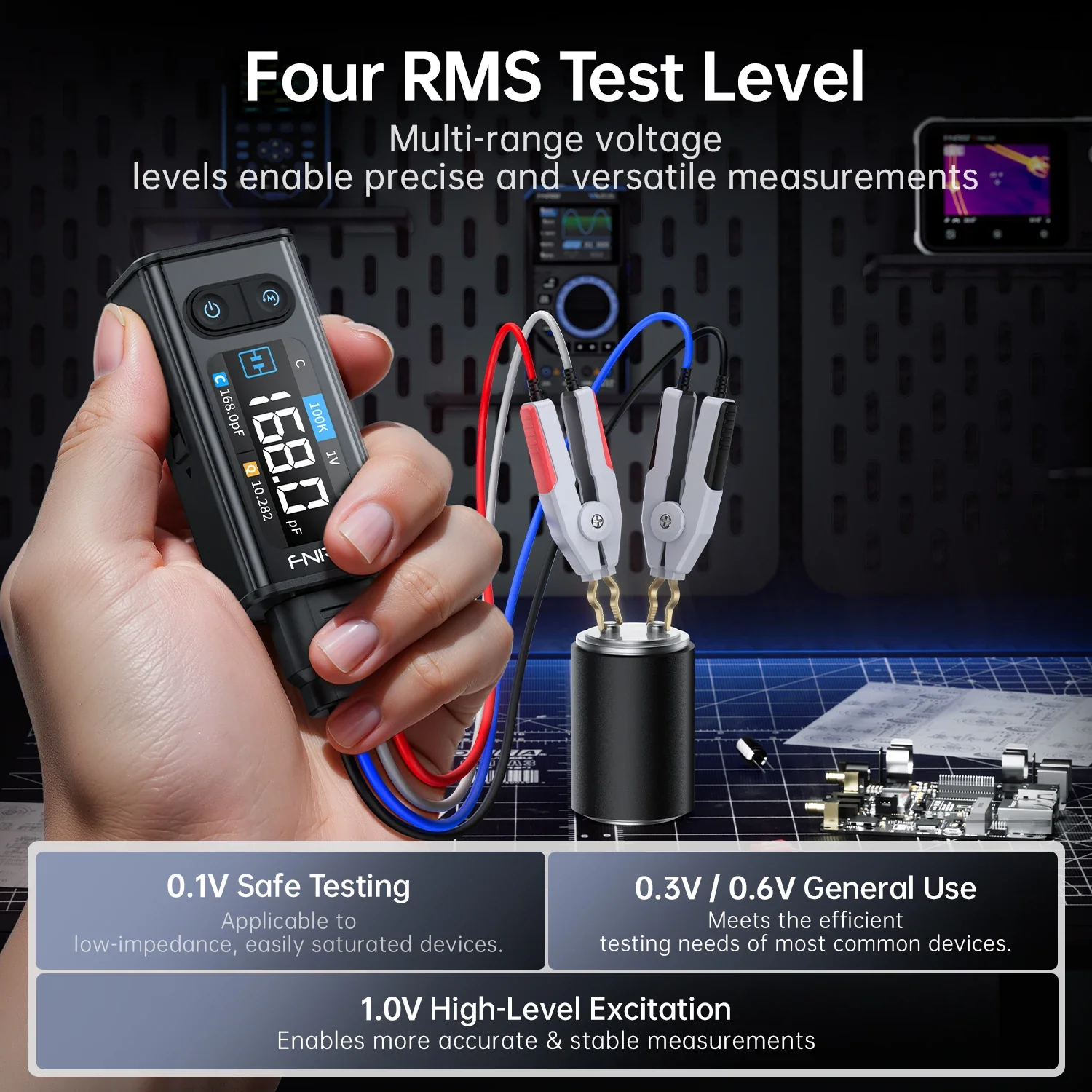 FNIRSI LCR-ST2 2-in-1 Digital Tweezer Bridge LCR ESR Meter Tool - Image 2
