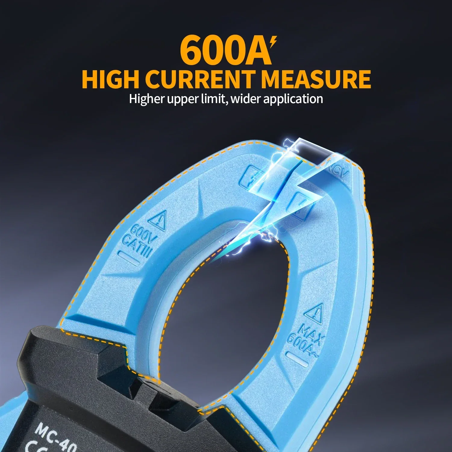 FNIRSI MC-40 Digital Clamp Meter 600A High Current Multimeter AC/DC Voltage 600V Auto Range NCV T-RMS Resis/Diode/ON-OFF Test - Image 3