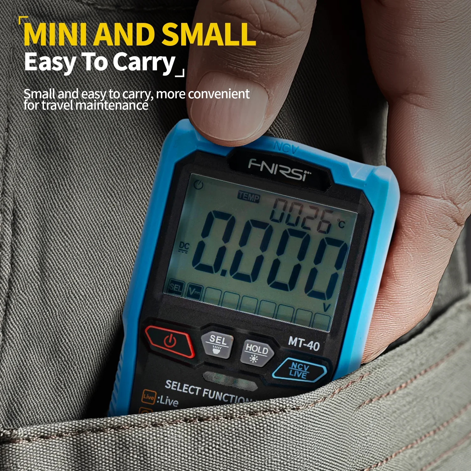 FNIRSI MT-40 Smart Digital Voltage and Current Meter 4000 Counts True RMS AC DC 600V Capacitance NCV Live Wire Test Auto Range - Image 6