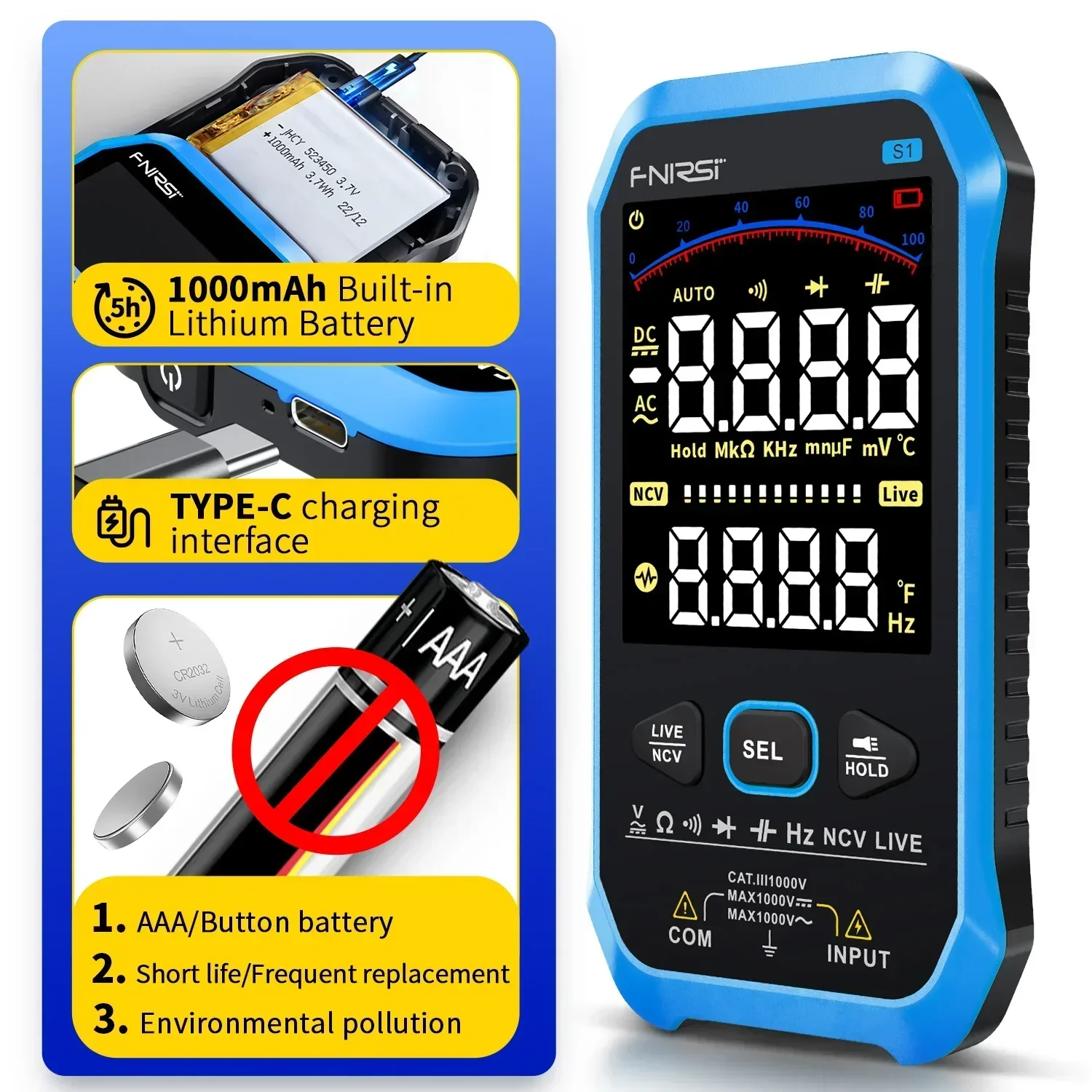 FNIRSI S1 Smart Digital Multimeter  Live Tester - Image 2