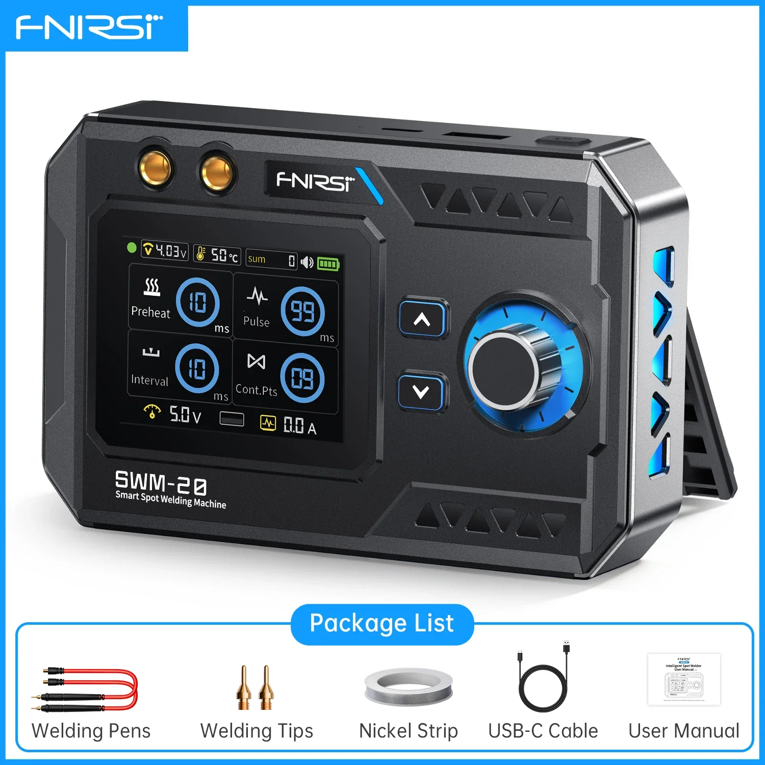 FNIRSI SWM-20 Portable Spot Welder Double Pulse Battery Welding Machine 18650 Battery DIY Pack Welding Tool 0.5mm Nickel Chip - Image 7