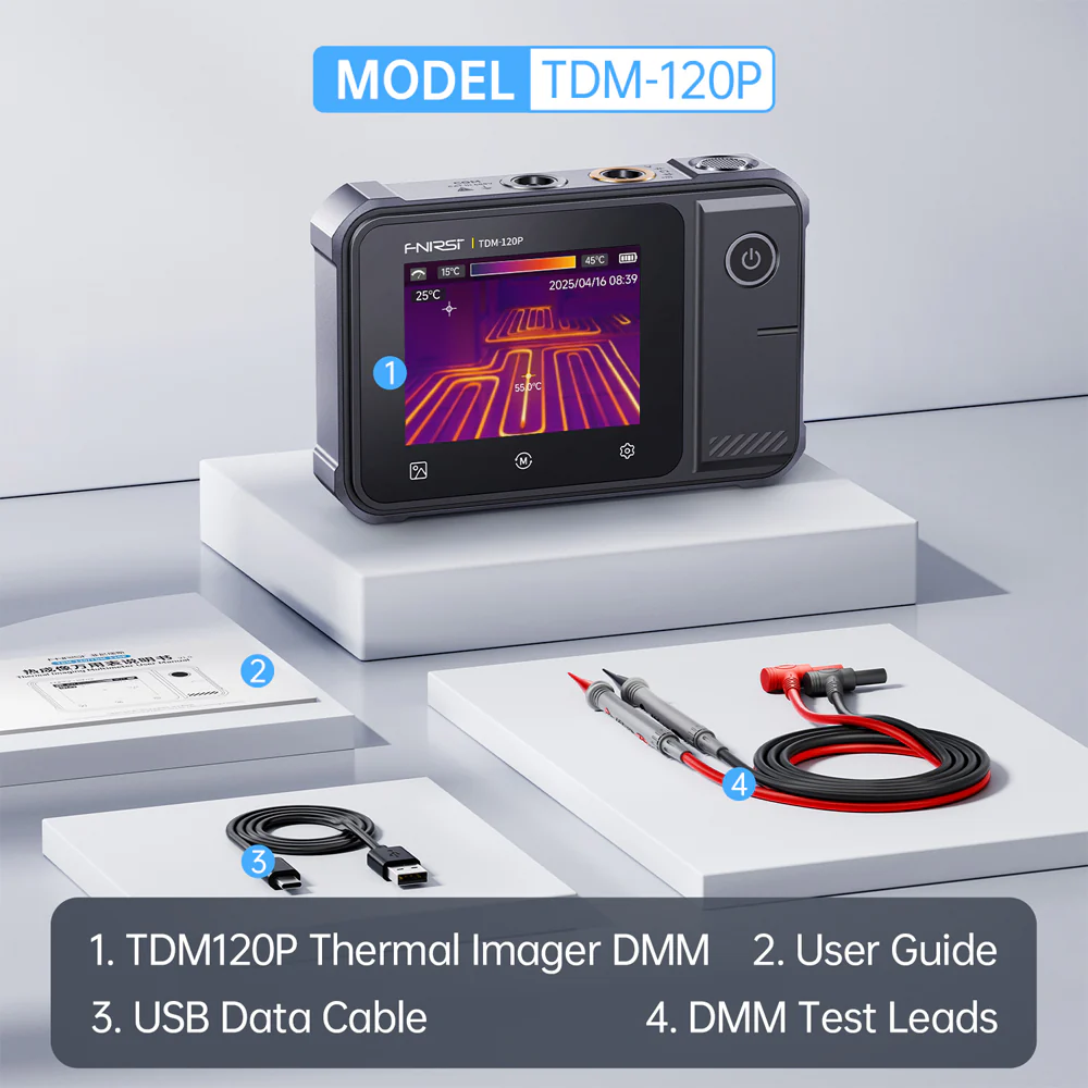 FNIRSI TDM-120/TDM-120P Thermal Imaging Multimeter 2 in 1 IR Camera Tester 120x90 Resolution -20°C~400°C Touchscreen Temperature Alarm - Image 7