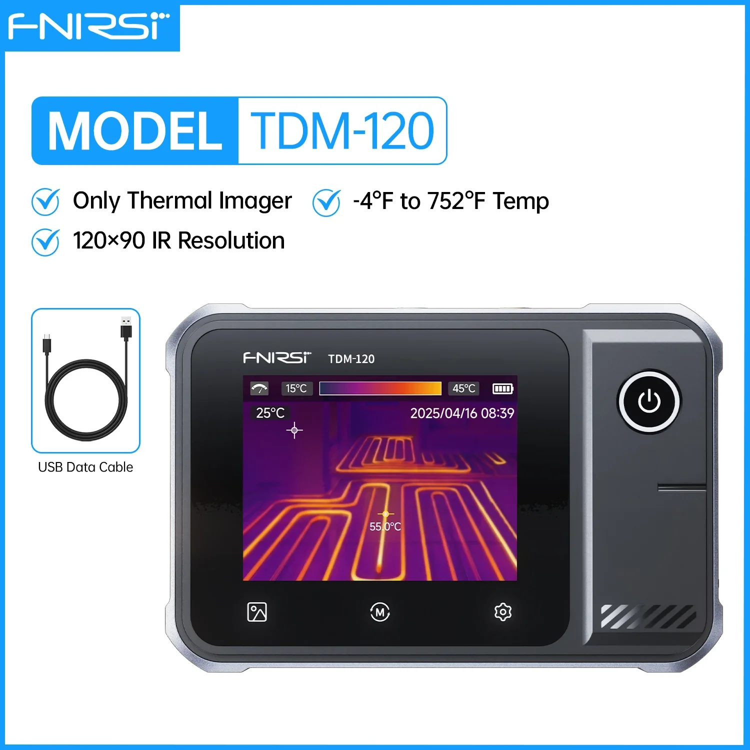 FNIRSI TDM-120/TDM-120P Thermal Imaging Multimeter 2 in 1 IR Camera Tester 120x90 Resolution -20°C~400°C Touchscreen Temperature Alarm - Image 9