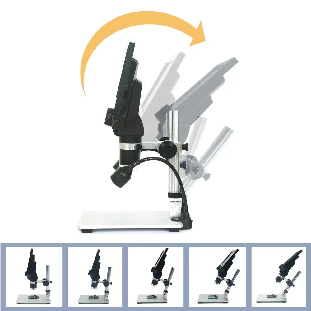 G1200 7-Inch Digital Microscope 1200x Continuous Zoom HD 12MP Industry Microscope Adjustable Stand Built-in Battery Magnifier - Image 4