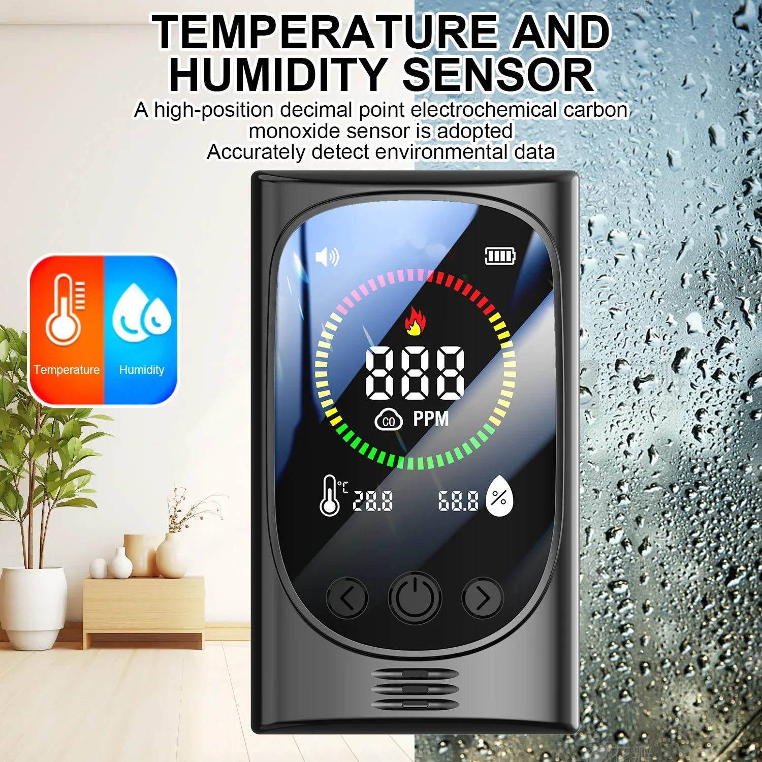 GC600 4-in-1 Plug-in Carbon Monoxide Detector Combustible Gas Alarm Temperature Humidity Sensor High Precision CO Gas Monitor - Image 5