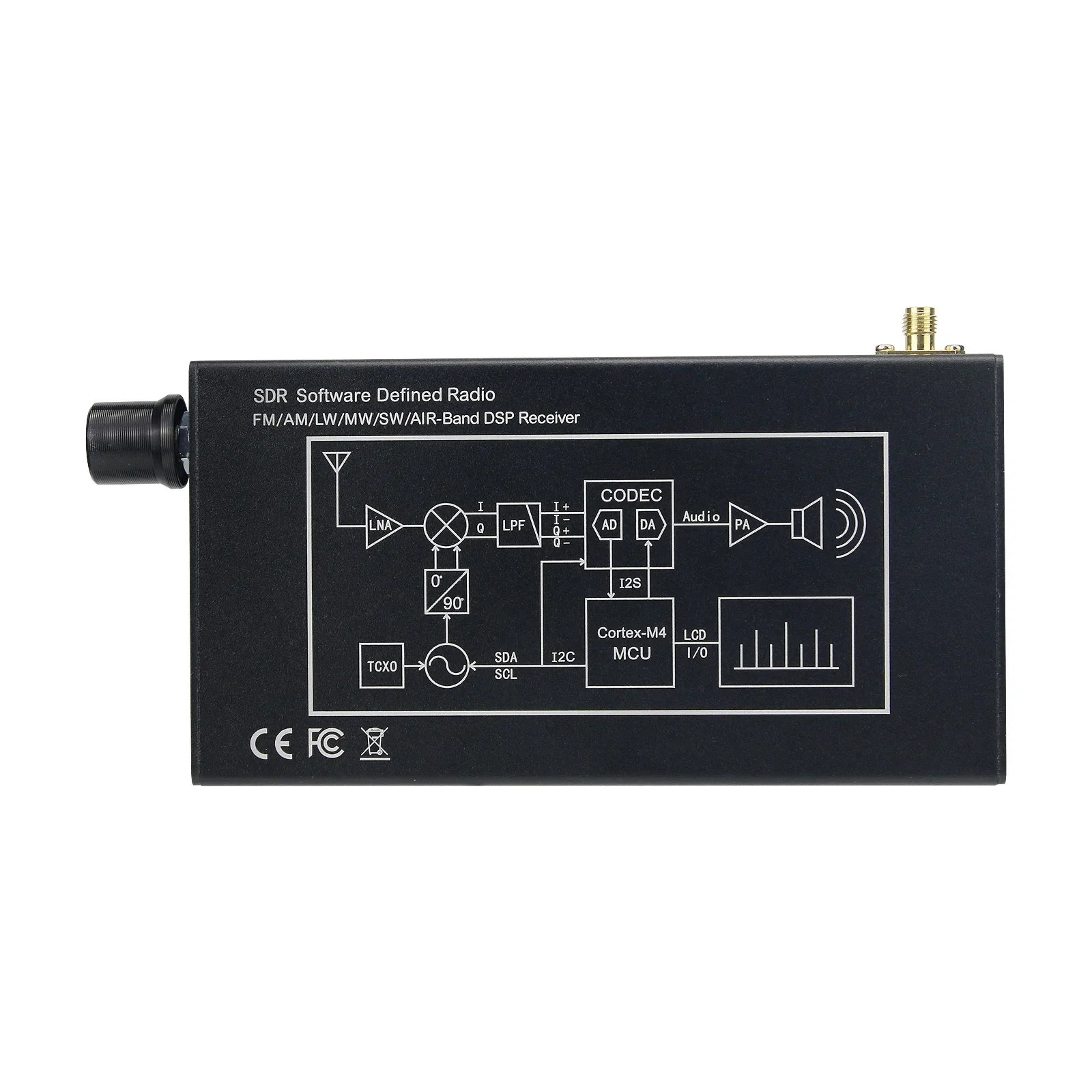 HamGeek DSP-01 SDR Radio Receiver DSP Digital Demodulation CW/AM/SSB/FM/WFM with 4.3" IPS LCD - Image 3