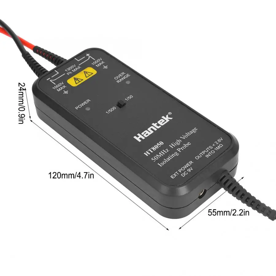 Hantek 100MHZ Oscilloscope HT8050/HT8100 High Voltage Differential Probe Isolation Probe LED Indicator Accessory Tools - Image 3