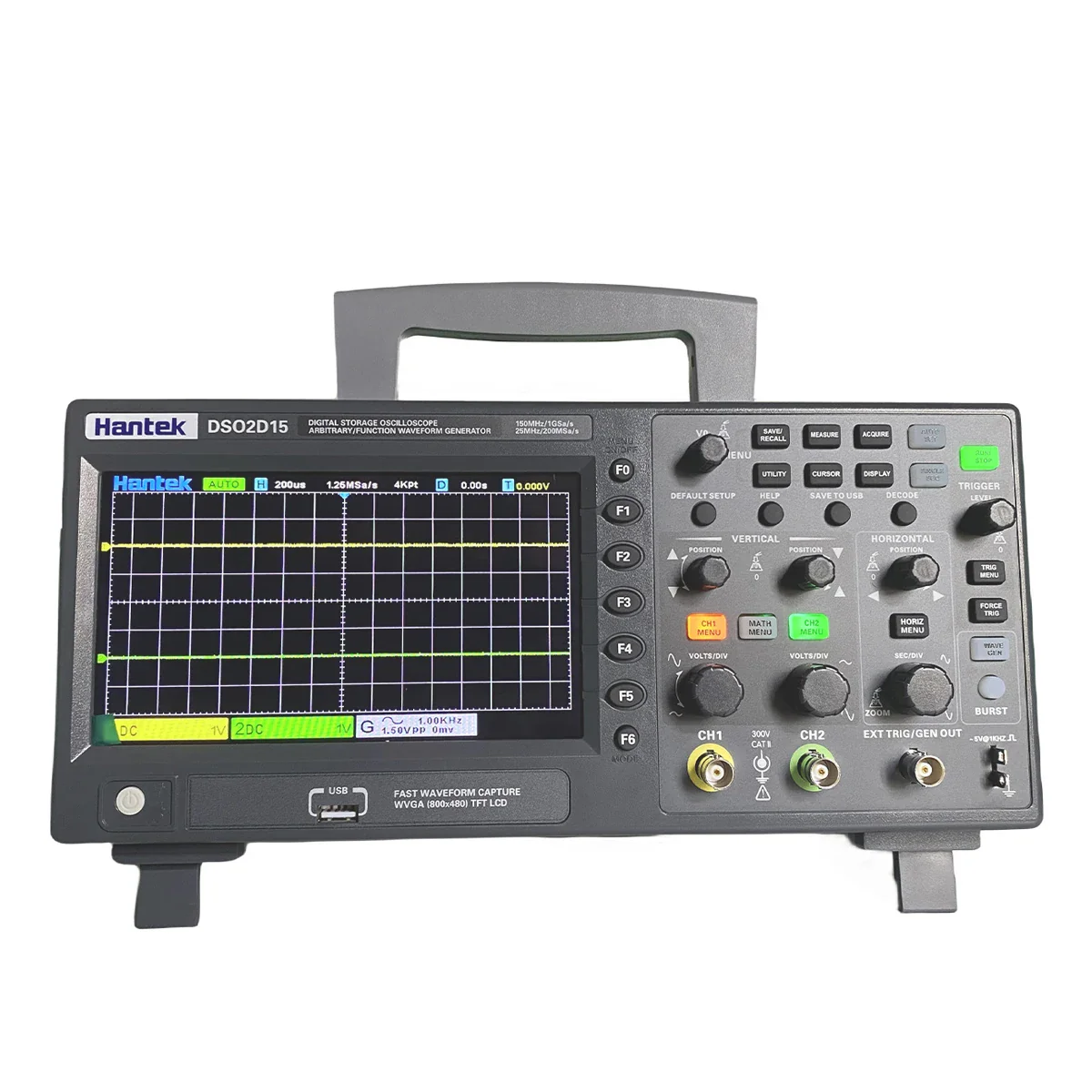 Hantek DSO2D15 Digital Oscilloscope DSO2C10 2D10 2 Channels 150MHz Osciloscópio 25MHz Signal Generator Voltmeter Frequency Meter - Image 2
