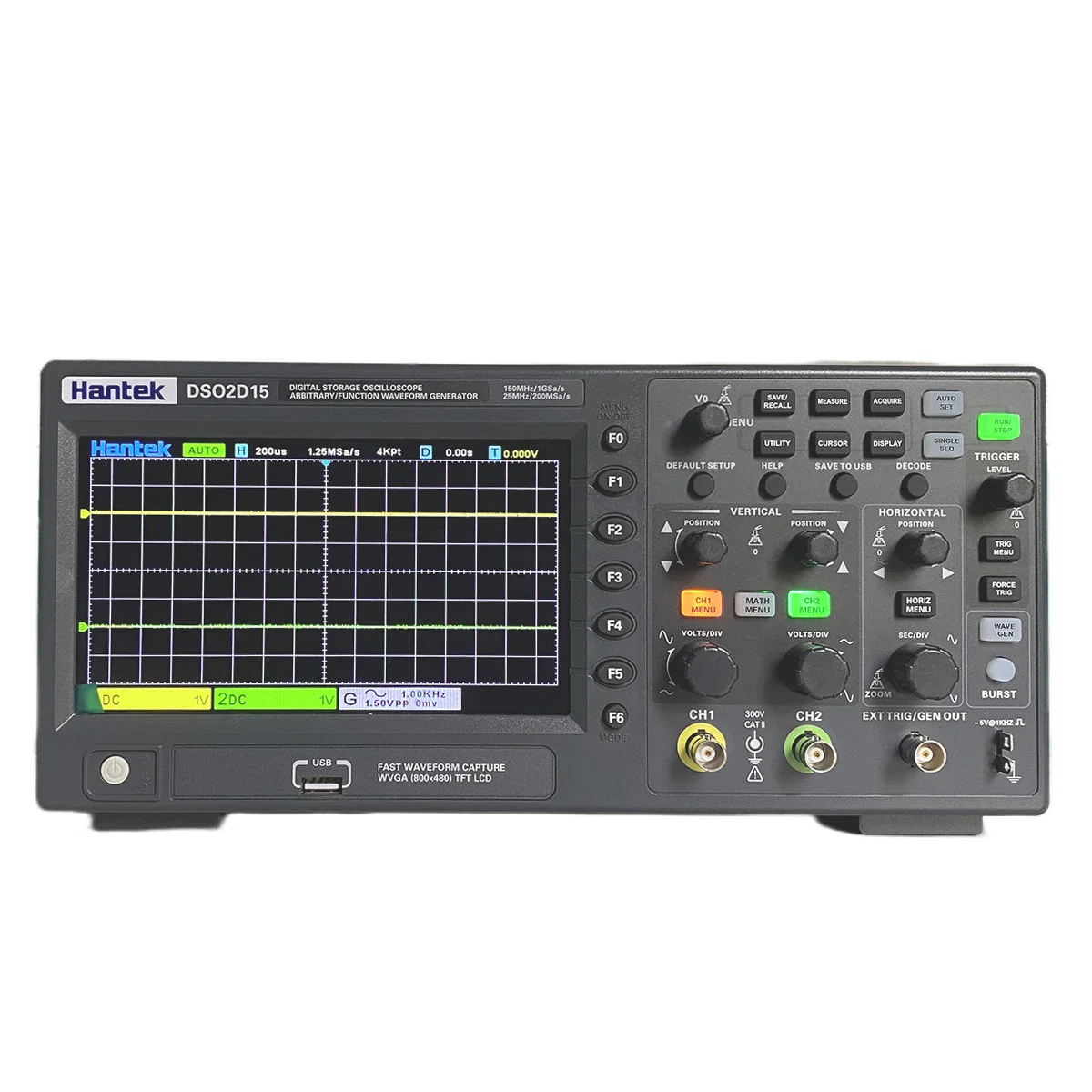 Hantek DSO2D15 Digital Oscilloscope DSO2C10 2D10 2 Channels 150MHz Osciloscópio 25MHz Signal Generator Voltmeter Frequency Meter - Image 3