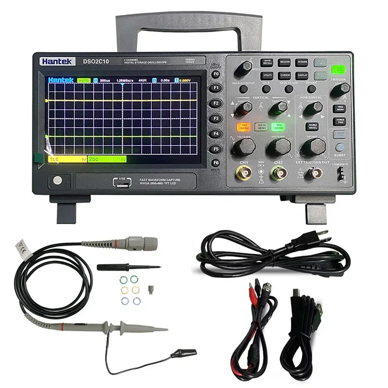 Hantek DSO2D15 Digital Oscilloscope DSO2C10 2D10 2 Channels 150MHz Osciloscópio 25MHz Signal Generator Voltmeter Frequency Meter - Image 7