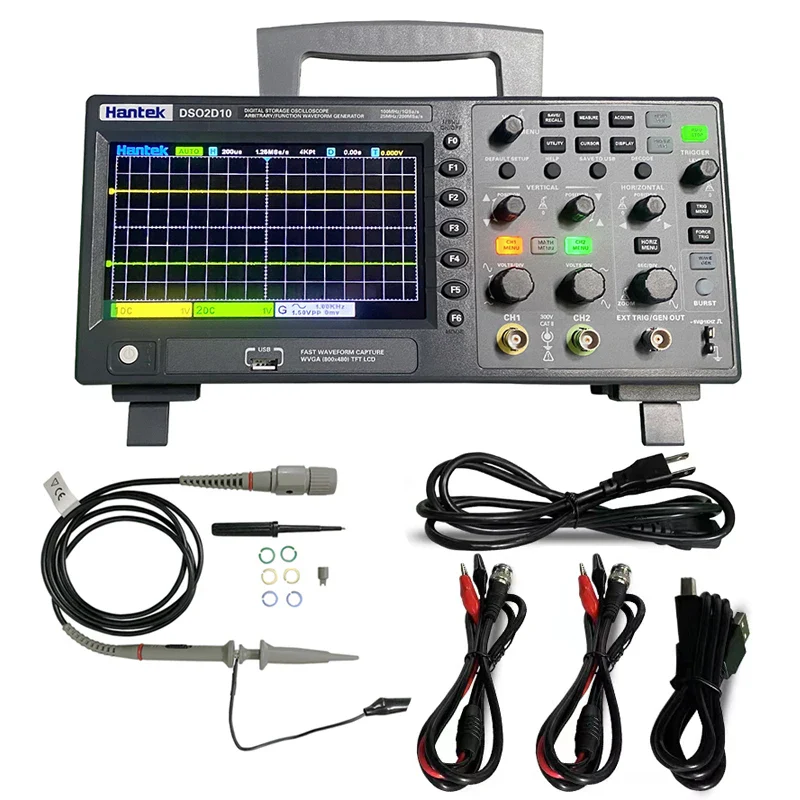 Hantek DSO2D15 Digital Oscilloscope DSO2C10 2D10 2 Channels 150MHz Osciloscópio 25MHz Signal Generator Voltmeter Frequency Meter - Image 8