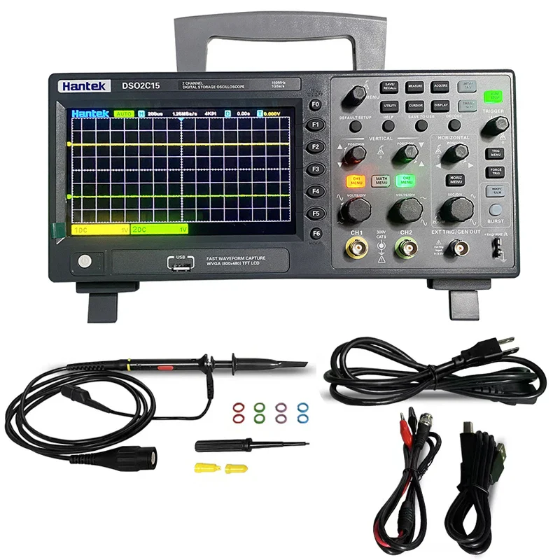 Hantek DSO2D15 Digital Oscilloscope DSO2C10 2D10 2 Channels 150MHz Osciloscópio 25MHz Signal Generator Voltmeter Frequency Meter - Image 9
