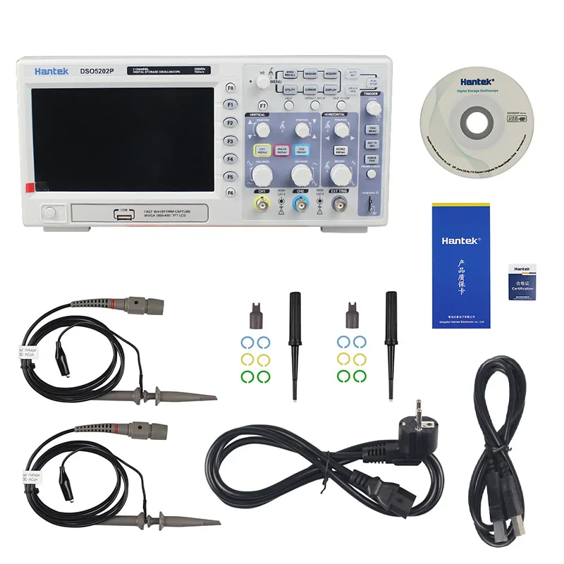 Hantek DSO5202P DSO5102P DSO5072P Digital Storage Oscilloscope 2-Channel 70MHz-200MHz Bandwidth 1GSa/S 40K TFT USB storage - Image 8