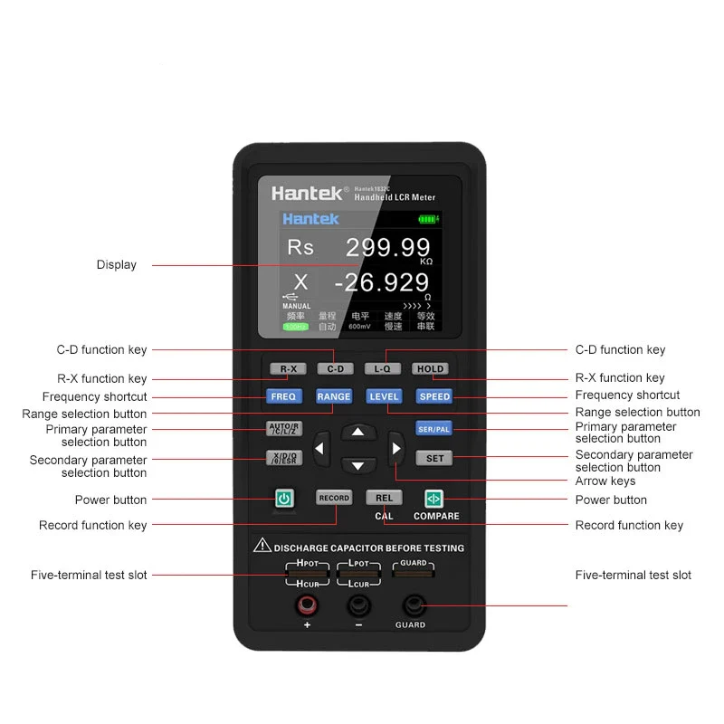 Hantek1833C LCR Hantek1832C Digital LCR Meter Handheld Portable Inductance Capacitance and Resistance Measuring Tester Tools - Image 4