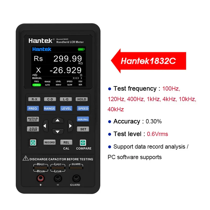 Hantek1833C LCR Hantek1832C Digital LCR Meter Handheld Portable Inductance Capacitance and Resistance Measuring Tester Tools - Image 7