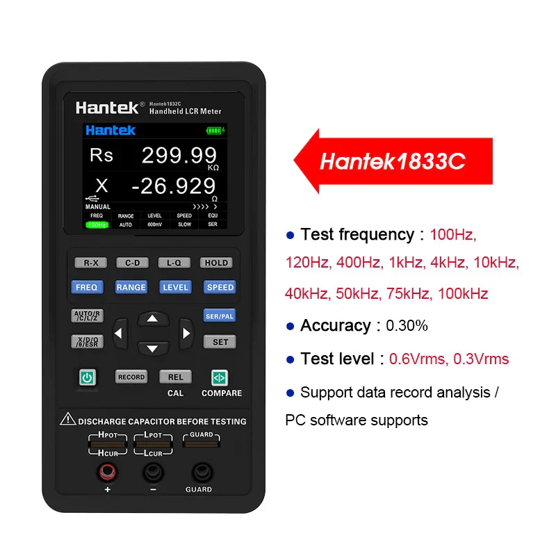 Hantek1833C LCR Hantek1832C Digital LCR Meter Handheld Portable Inductance Capacitance and Resistance Measuring Tester Tools - Image 8