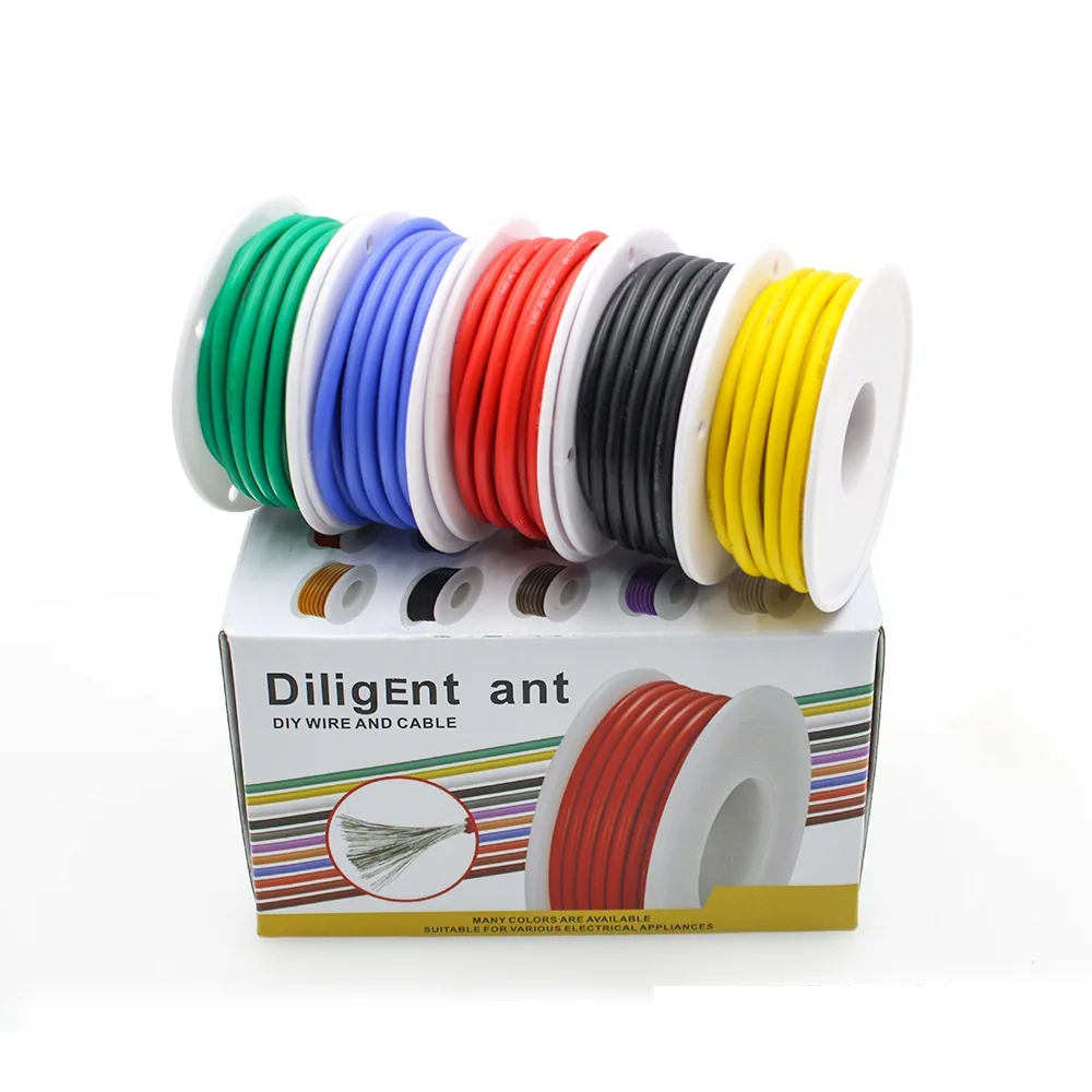 Heat Resistant Soft Silicone Wire 5 Colors in A Box Kit 30/28/26/24/22/20/18AWG Stranded Cable Electrical Tinned Copper Wire - Image 5
