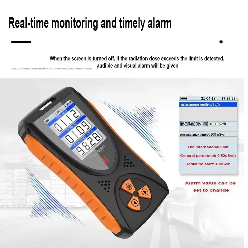 HFS-10 Nuclear Radiation Detector TFT 2.0 Color Screen Lithium Battery Sound Light Alarm Geiger Counter Industrial Experiment - Image 4