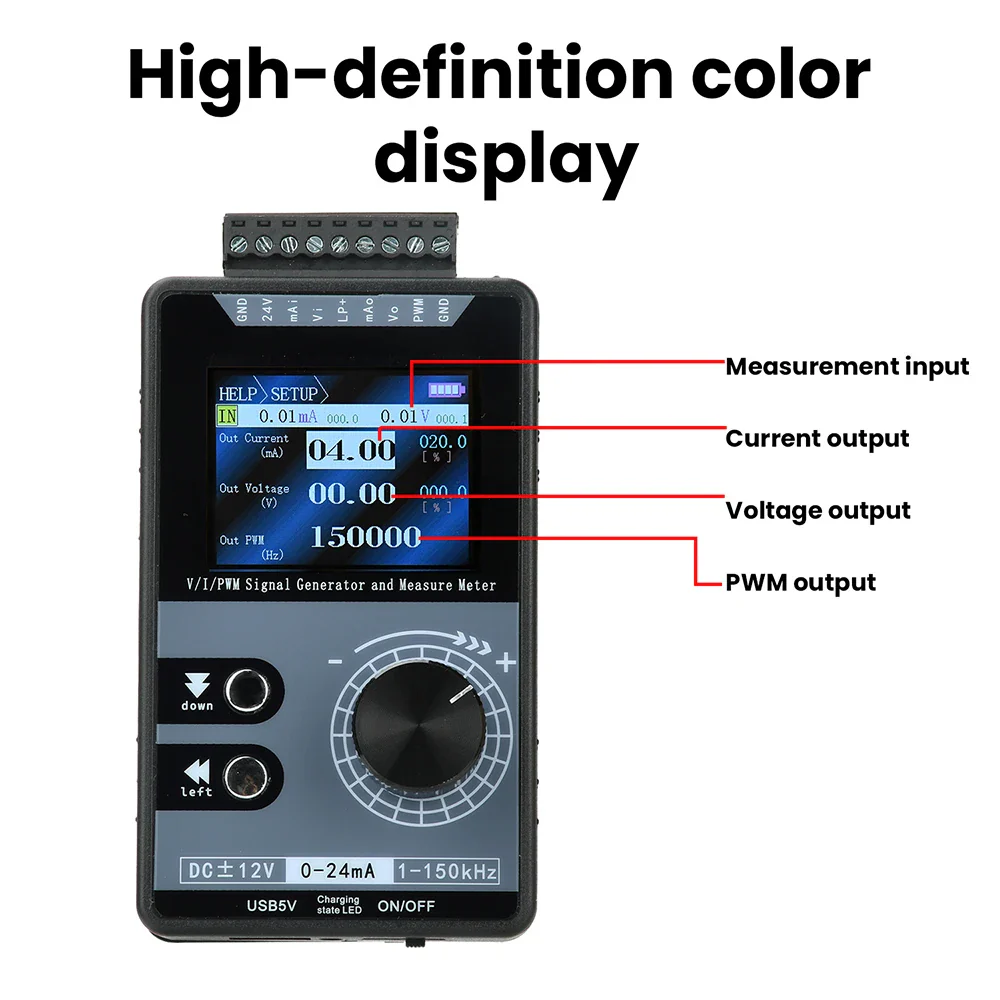High-Precision Handheld PWM Pulse Signal Generator 0-20mA 4-20mA 0-10V Current Voltage Output Signal Source Analog Simulator - Image 4