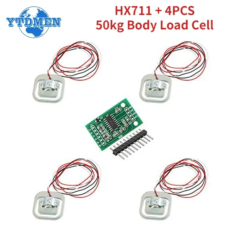 High Precision HX711 Load Cell Module with 4PCS 50kg Weight Sensors - DIY Electronic Scale Kit for Accurate Pressure Measurement - Image 7