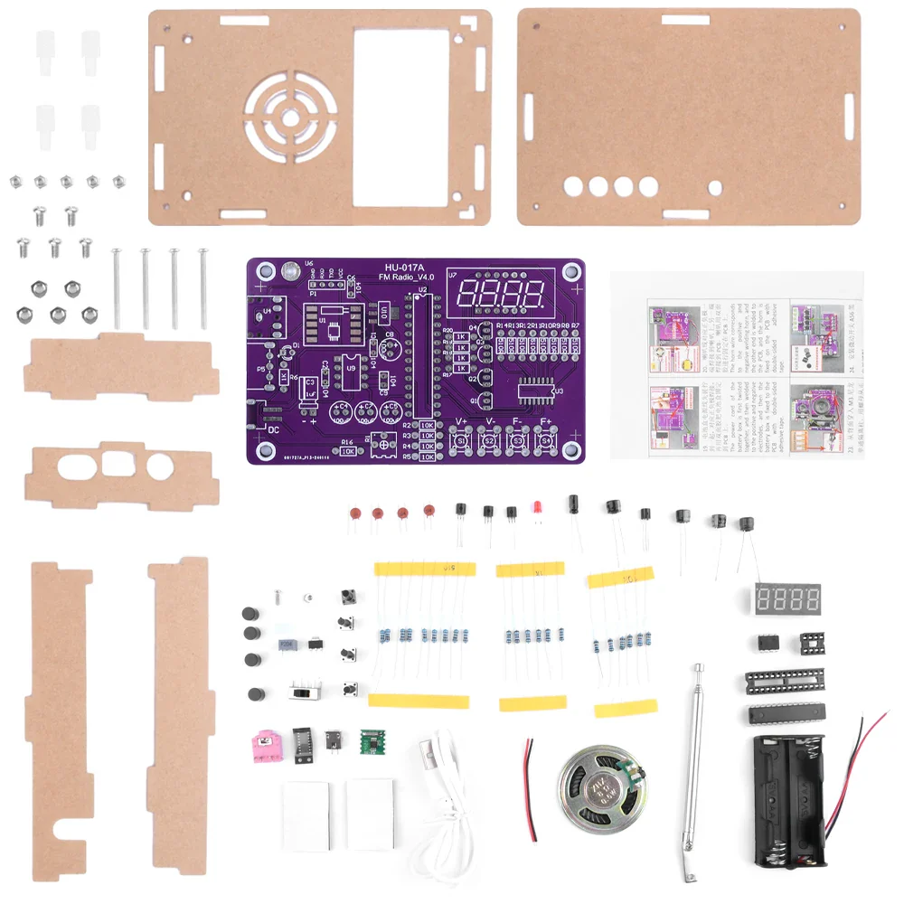 HU-017A/B RDA5807S Radio Kit FM DIY Electronic Parts Learning Set 87-108MHz DIY Electronic Kit - Image 3