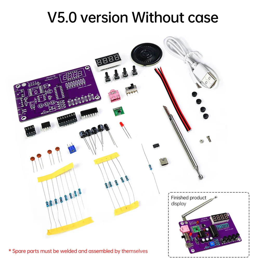 HU-017A/B RDA5807S Radio Kit FM DIY Electronic Parts Learning Set 87-108MHz DIY Electronic Kit - Image 5