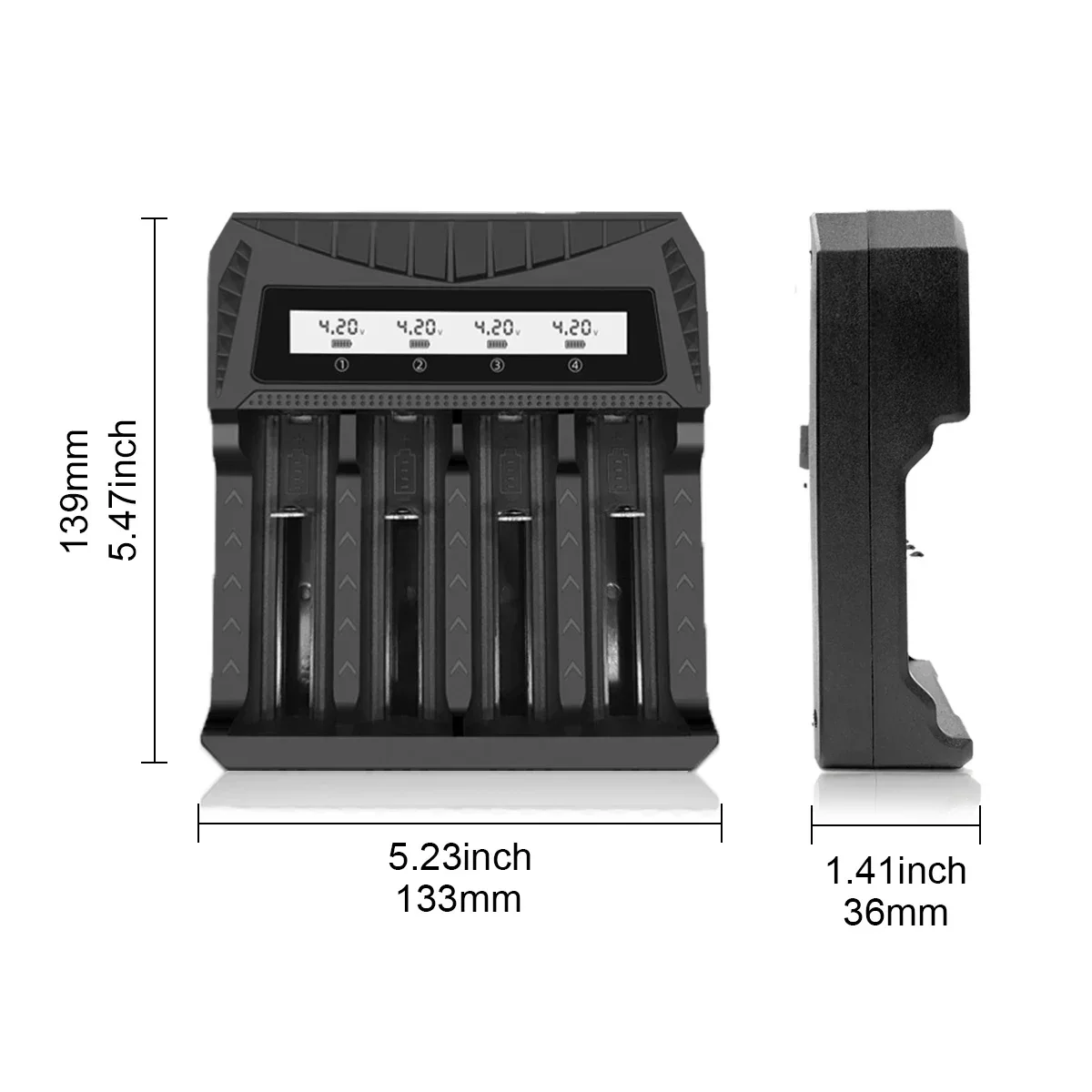 Intelligent LCD Battery USB Charger - 1/2/4 Slots for 18650 4.2V Li-ion & 1.2V Ni-MH AA/AAA Rechargeable Batteries - Image 6