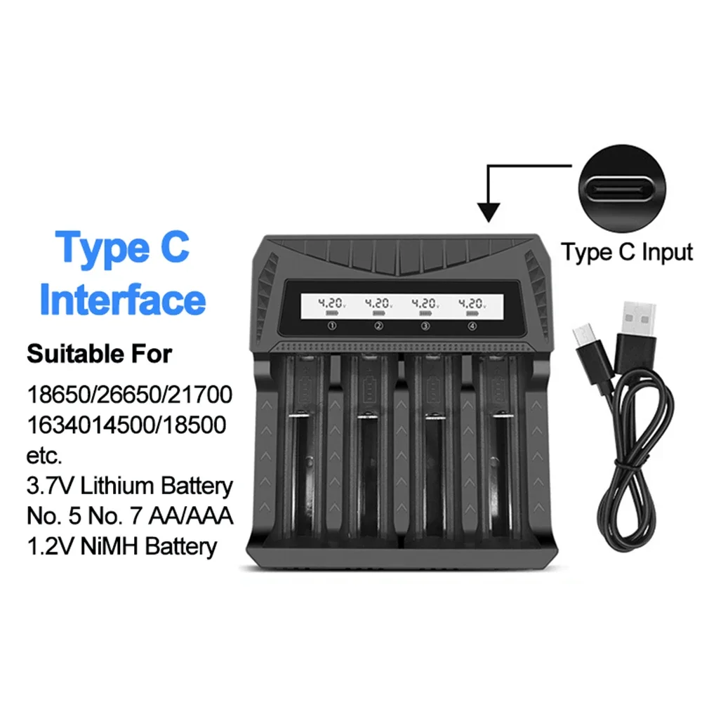 Intelligent LCD Battery USB Charger - 1/2/4 Slots for 18650 4.2V Li-ion & 1.2V Ni-MH AA/AAA Rechargeable Batteries - Image 9