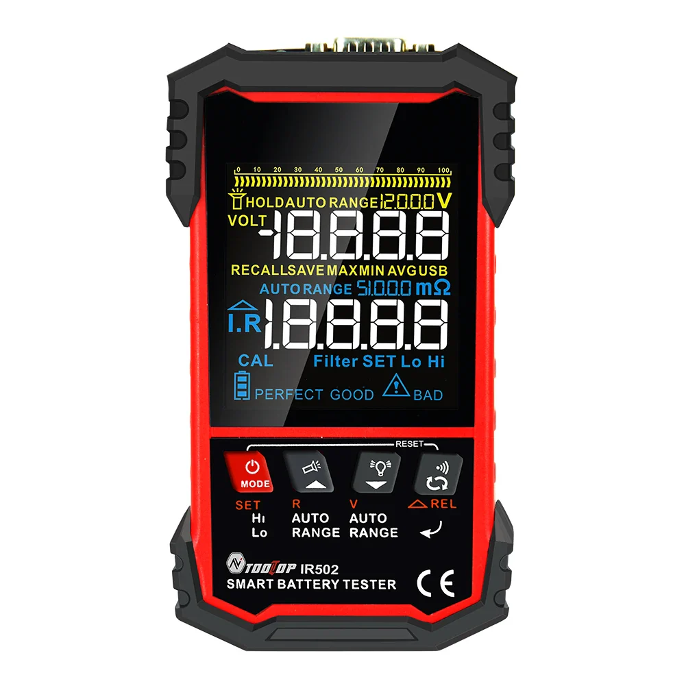 TOOLTOP IR500/IR502 Battery Internal OHM Meter High Precision 120V 0.000mω-500ω Battery Ohmmeter Lithium Nickel-cadmium Batteries Tool - Image 3