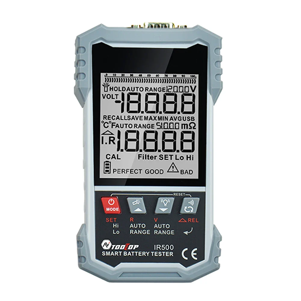 TOOLTOP IR500/IR502 Battery Internal OHM Meter High Precision 120V 0.000mω-500ω Battery Ohmmeter Lithium Nickel-cadmium Batteries Tool - Image 7