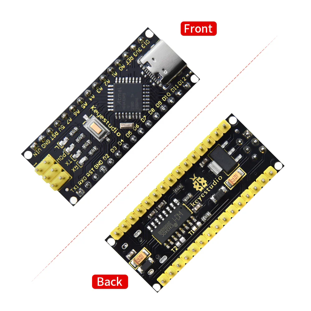 Keyestudio16MHz ATMEGA328P CH340 NANO Development Board With Bootloader+USBCable Compatible with Arduino NANO DIY Electronic Kit - Image 2