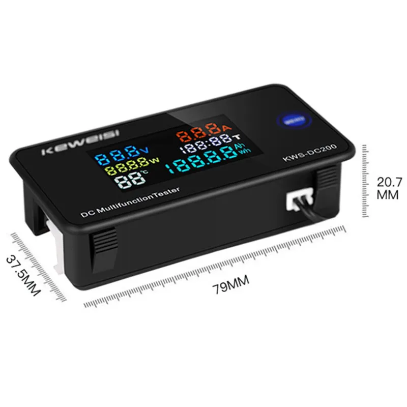 KWS DC-200 Voltmeter Ammeter DC 0-200V KWS Power Energy Meter LED Digital DC Wattmeter Electric Meter with Reset Function 0-100A - Image 6