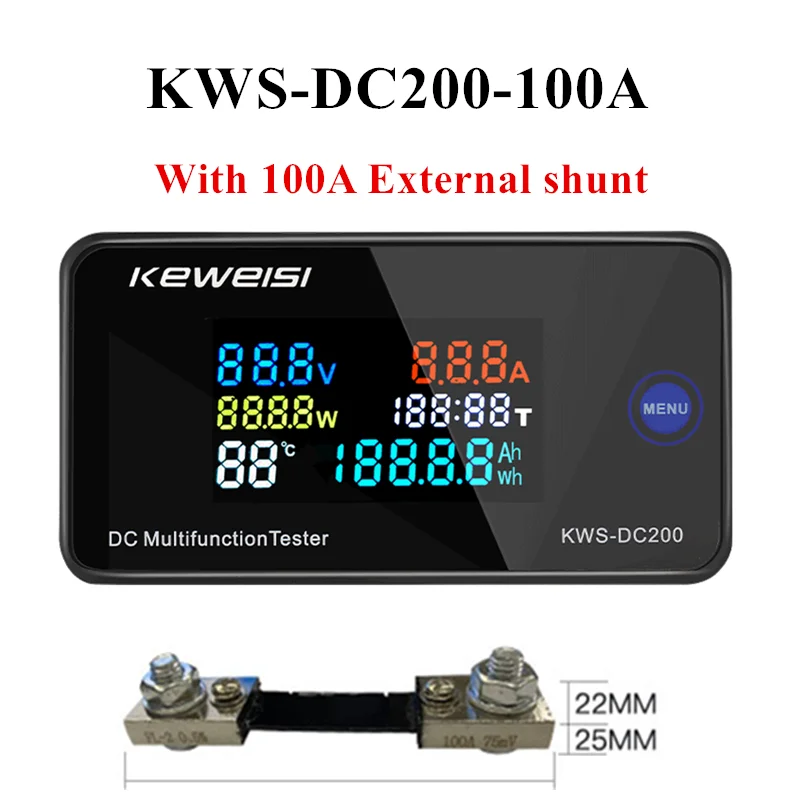 KWS DC-200 Voltmeter Ammeter DC 0-200V KWS Power Energy Meter LED Digital DC Wattmeter Electric Meter with Reset Function 0-100A - Image 9