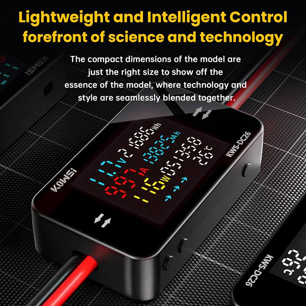 KWS-DC26 Digital Voltmeter Ammeter DC8-80V Power Energy Meter Color Screen Electric Vehicle Battery Charging Detector 0-50A - Image 4