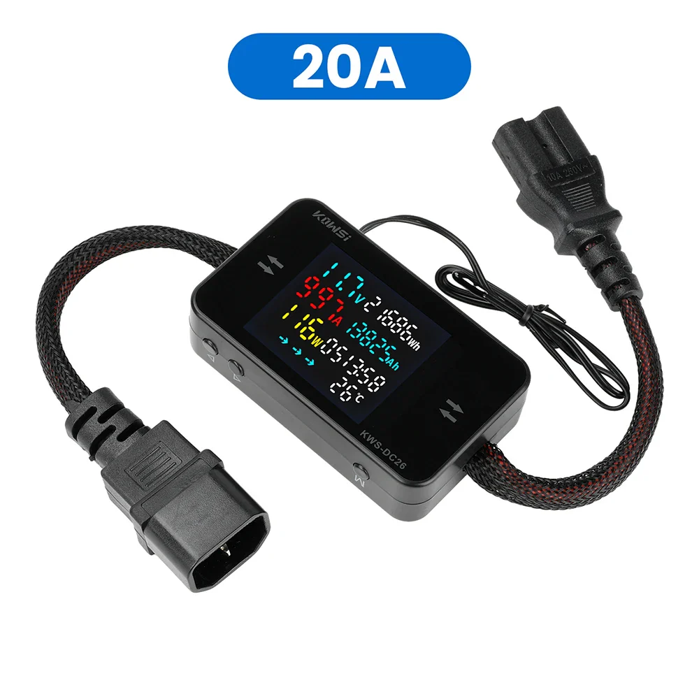 KWS-DC26 Digital Voltmeter Ammeter DC8-80V Power Energy Meter Color Screen Electric Vehicle Battery Charging Detector 0-50A - Image 5