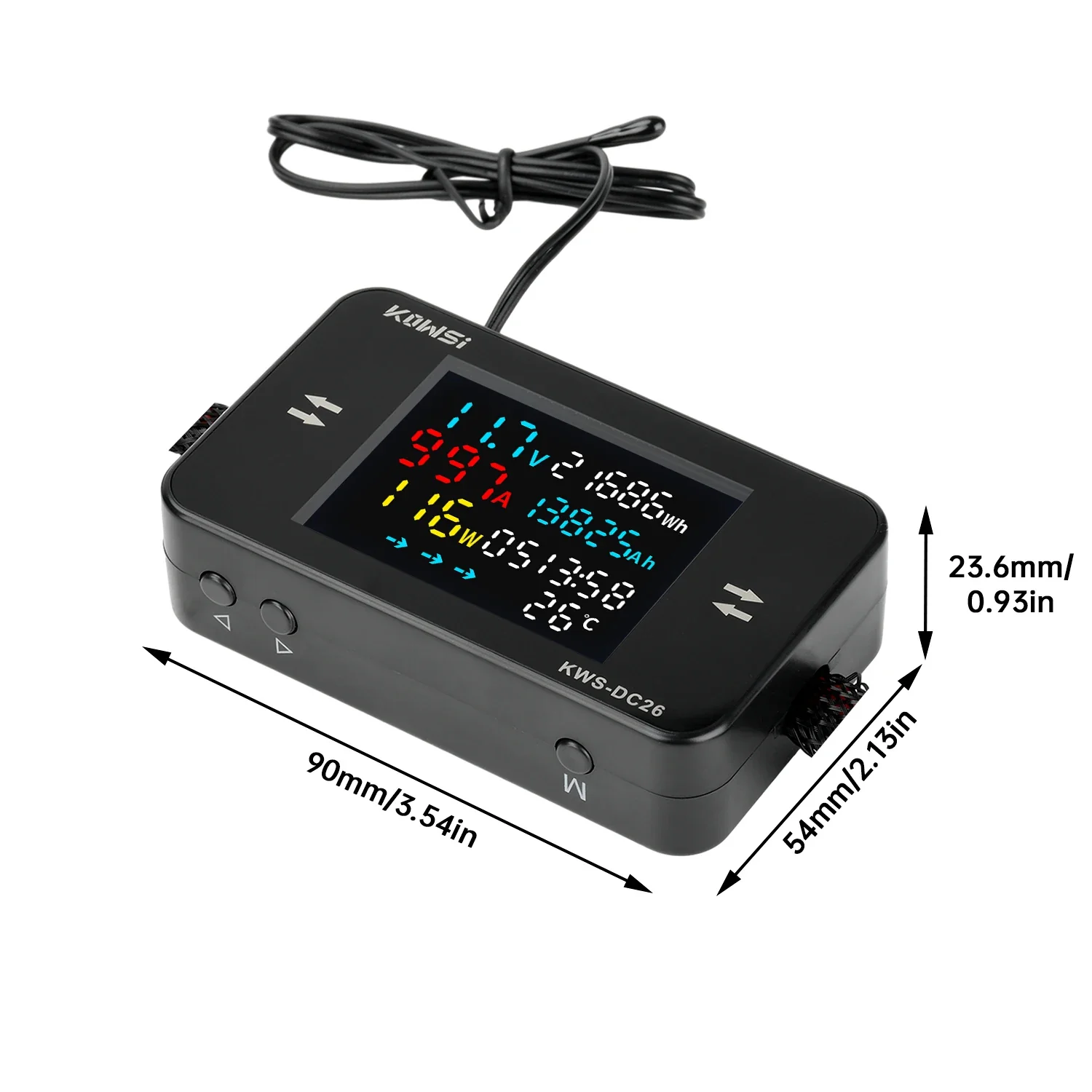 KWS-DC26 Digital Voltmeter Ammeter DC8-80V Power Energy Meter Color Screen Electric Vehicle Battery Charging Detector 0-50A - Image 6