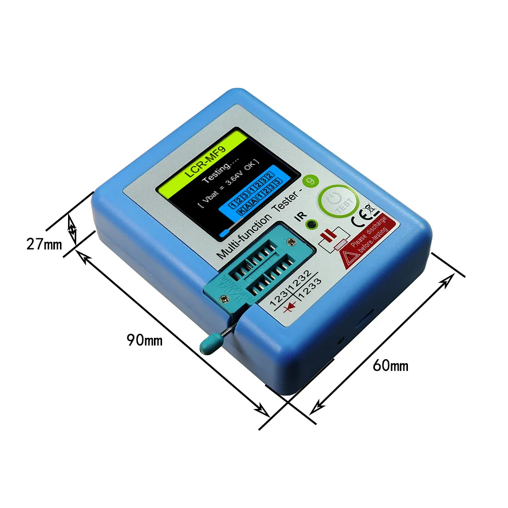 LCR-MF9 1.8" TFT LCD Display Multi-meter Transistor Tester Diode Triode Capacitor Resistor Test Meter MOSFET NPN PNP Triac MOS - Image 6