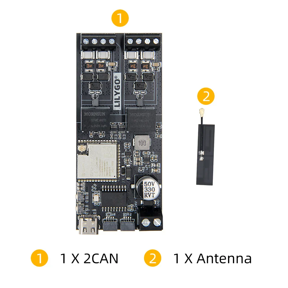 LILYGO® T-2CAN ESP32-S3 Development Board Stand-Alone CAN Controller with SPl Interface 16MB FLASH / 8M PSRAM Wireless Module - Image 6