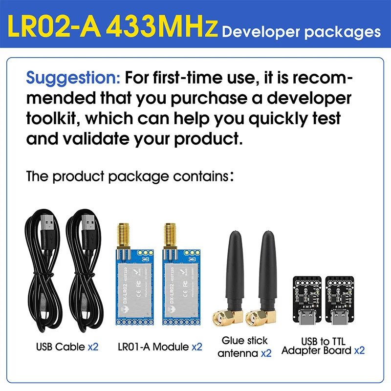 LoRa Module LRO2 Product Kit ASR6601 433M Wireless Long Range 8km Spread Spectrum Transmission DIP for Smart Meter Reading - Image 2
