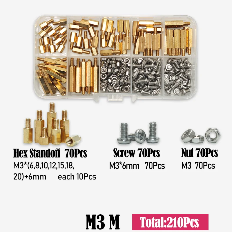 M2 M2.5 M3 M4 M5 Motherboard Standoffs Screws Nuts Kit for DIY Electronic PCB Circuit Hex Pillar Mount Male Female Brass Spacer - Image 10