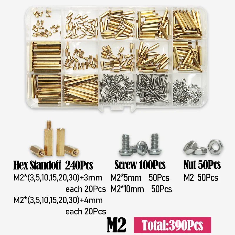 M2 M2.5 M3 M4 M5 Motherboard Standoffs Screws Nuts Kit for DIY Electronic PCB Circuit Hex Pillar Mount Male Female Brass Spacer - Image 12
