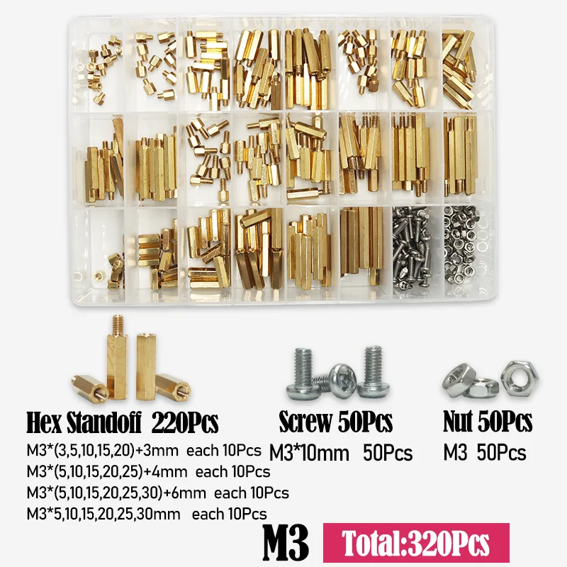 M2 M2.5 M3 M4 M5 Motherboard Standoffs Screws Nuts Kit for DIY Electronic PCB Circuit Hex Pillar Mount Male Female Brass Spacer - Image 14