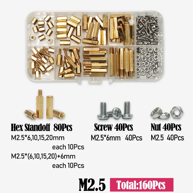 M2 M2.5 M3 M4 M5 Motherboard Standoffs Screws Nuts Kit for DIY Electronic PCB Circuit Hex Pillar Mount Male Female Brass Spacer - Image 8