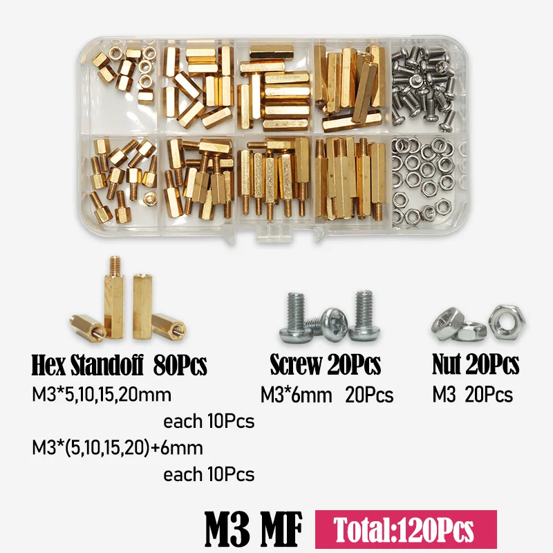 M2 M2.5 M3 M4 M5 Motherboard Standoffs Screws Nuts Kit for DIY Electronic PCB Circuit Hex Pillar Mount Male Female Brass Spacer - Image 9